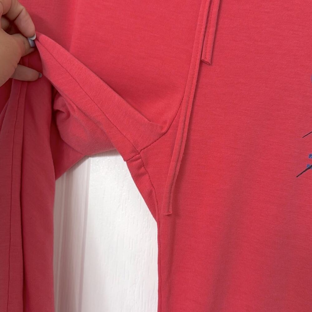 Pink Coral Cropped Pants Jogger Size XL - Picture 4 of 6